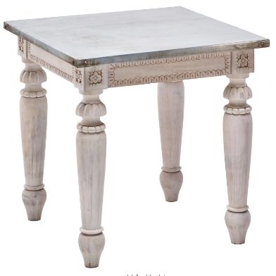 Jaipur Furniture Tatum White Wash Lamp Table-0