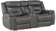 Mazin Furniture Kennett Dark Gray Power Double Reclining Loveseat with Center Console-0