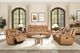 Corinthian Furniture Jordan Camel Power Reclining Console Loveseat with Headrest-1