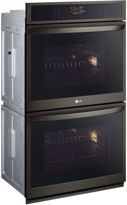 LG 30” PrintProof® Black Stainless Steel Built In Double Electric Wall Oven-4