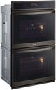 LG 30” PrintProof® Black Stainless Steel Built In Double Electric Wall Oven-3