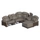 Elements International Lantana Two-Towed Gray 6pc Power Reclining Chaise Sectional-1
