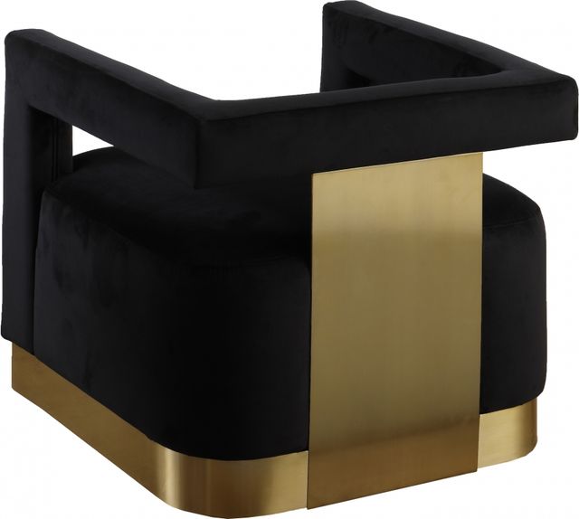 Meridian Furniture Armani Black Velvet Chair-3