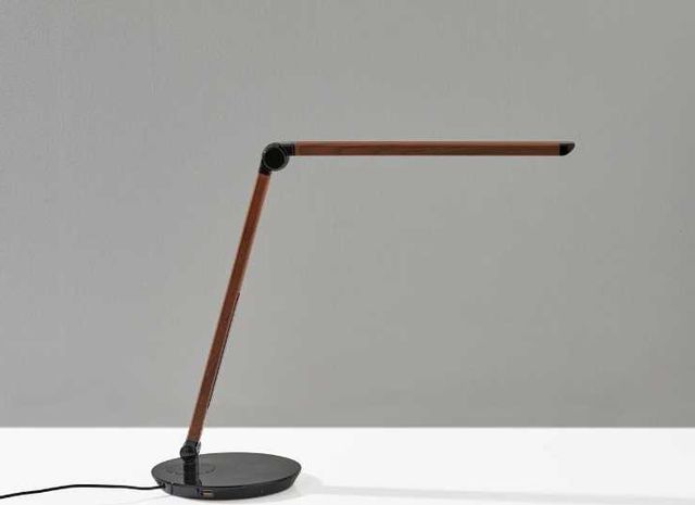 Adesso® Rodney Glossy Black/Walnut AdessoCharge Charging Desk Lamp-2