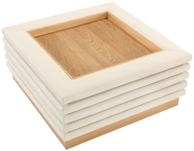 Meridian Furniture Rory Cream/Natural Square Coffee Table-3