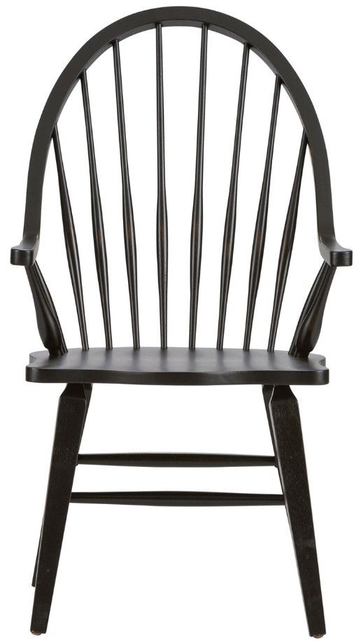 Liberty Furniture Hearthstone Ridge Black Windsor Back Arm Chair-2
