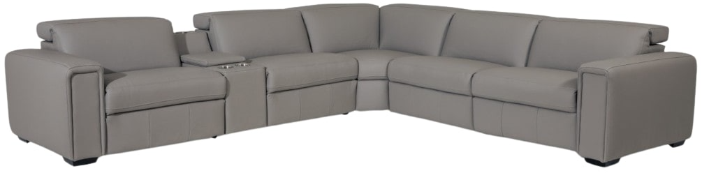 Titan leather 6 piece power reclining sectional sales