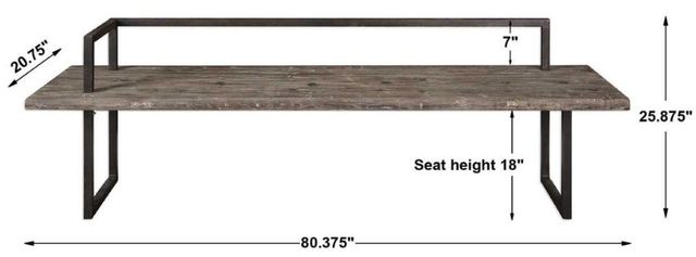 Uttermost® Herbert Antique White Wash Bench-2