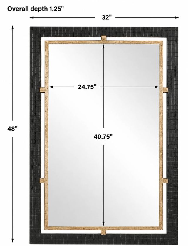 Uttermost® Guerra Antique Brass/Dark Walnut Mirror-2