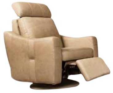 Fornirama 743 Beige Swivel Rocker Recliner with Adjustable Headrest-0