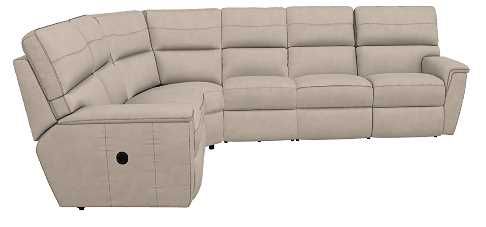 La-Z-Boy® Ava Ivory Leather Reclining Sectional with Custom Layout Options-1