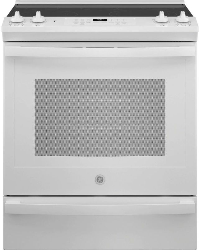 GE® 30" White Slide In Electric Range-0