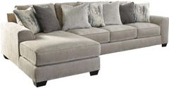 Benchcraft® Ardsley 2-Piece Pewter Left-Arm Facing Sectional and Chaise