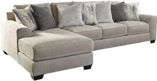 Benchcraft® Ardsley 2-Piece Pewter 127" Left-Arm Facing Sectional and Chaise
