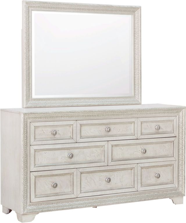 Pulaski™ Camila Creamy White Dresser and Mirror-0