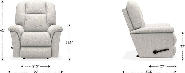 La-Z-Boy® Jasper Smoke Leather Manual Rocking Recliner-1