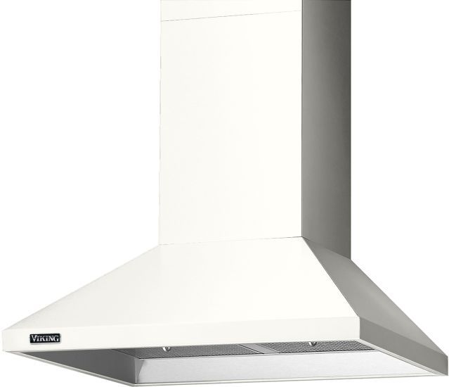 Viking® 3 Series 36" Pure White Wide Chimney Wall Hood with Ventilator-0