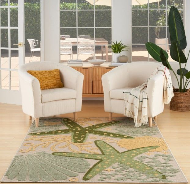 Nourison Home™ Aloha Green Yellow 5'x8' Area Rug-1