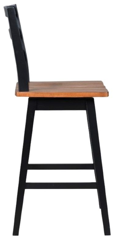 Signature Design by Ashley® Wildenauer Black/Brown Tall Swivel Bar Stool-2