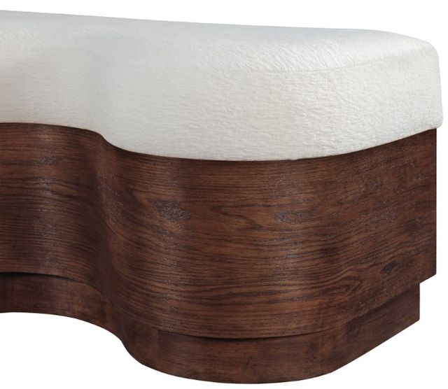Meridian Furniture Savoy Cream/Walnut Upholstered Bench-3