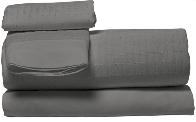 Dreamfit® DreamChill™ 4-Piece Gray Enhanced Bamboo™ Quilted Queen Sheet Set-0