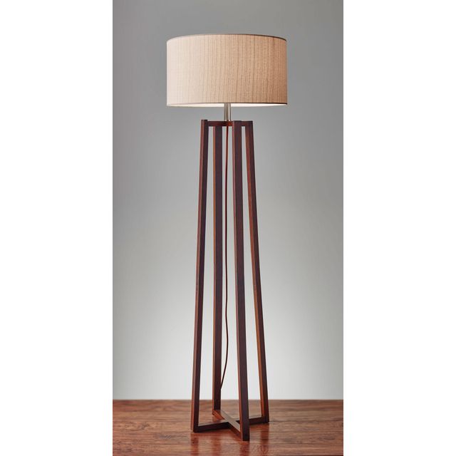 Adesso® Quinn Walnut Birch Floor Lamp-1