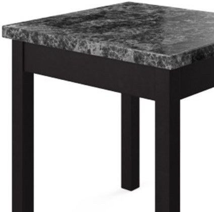 American Wholesale Furniture Black/Faux Marble End Table -1