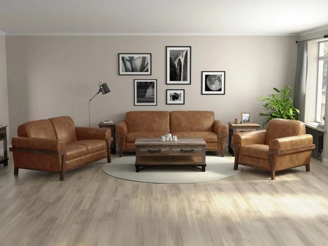 International Furniture Direct Loft Brown Cognac Accent Chair-1