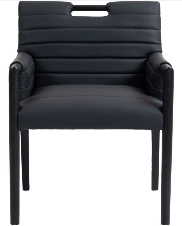 Meridian Furniture Aimee Black Vegan Leather Dining Arm Chair-1