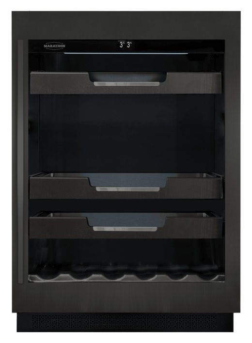 Marathon 24” 5.3 Cu. Ft. Black Stainless Steel Beverage Centre-1