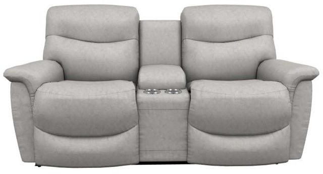 La-Z-Boy® James Powder Power Reclining Loveseat with Headrest and Console-1