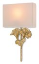 Currey & Company Gingko Chinois Antique Gold Leaf Wall Sconce-0