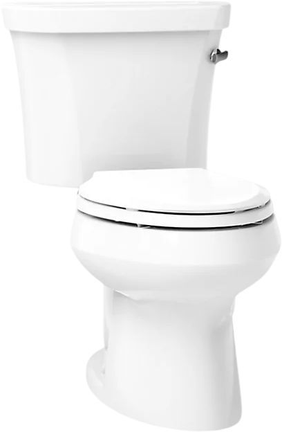 KOHLER® Wellworth® White 2-Piece Elongated Right-Hand Trip Toilet, 1.28 Gpf with Tank Cover Lock-0
