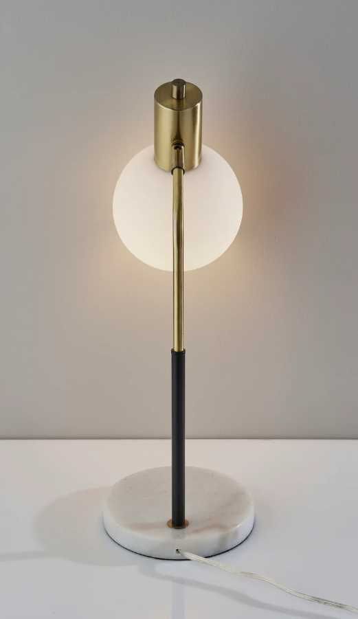 Adesso® Corbin Antique Brass/Black/White Desk Lamp-2