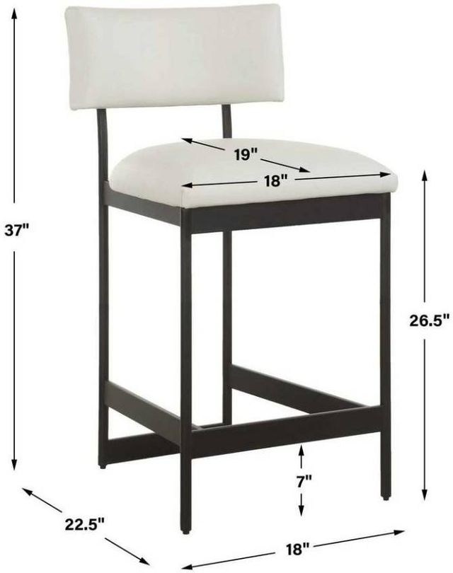 Uttermost® Apsley Black/White Counter Stool-2