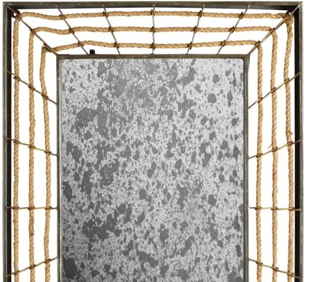 Classy Art Black/Brown/Gray Antiqued Rope Wall Mirror-1