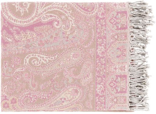 Surya Boteh Bright Pink 50"x60" Throw Blanket-0