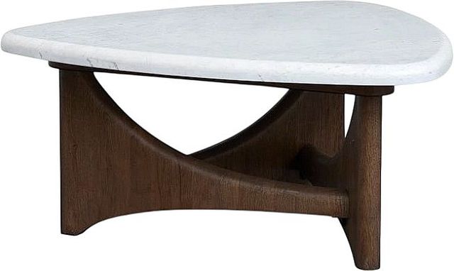 Magnussen Home® Arwen White Cocktail Table with Brown Base-0