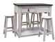 Million Dollar Rustic Dark Brown/White Island with Stools-0