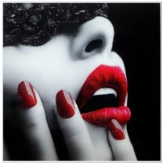 Classy Living Luscious Lace Lips Frameless Wall Art-0