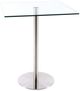 Furnishings' Mate Customizable Aris Glass Top Square Counter Table with Brushed Stainless Steel Base-0