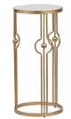 A & B Home Marble and Brass 12" Table -0