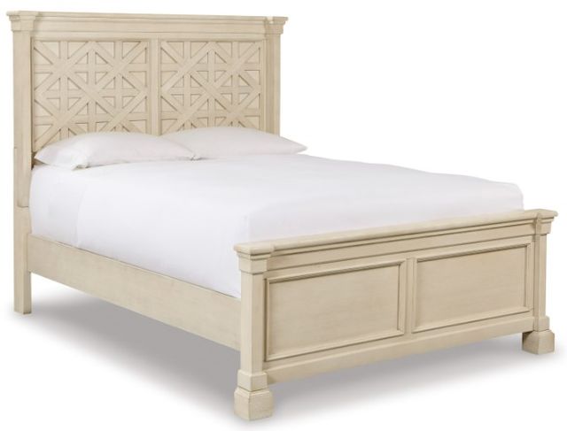 Signature Design by Ashley® Bolanburg 4-Piece Antique White Queen Panel Bed Set-1