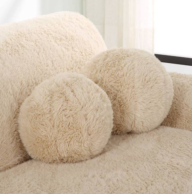 Uttermost® Abide 2-Piece Caramel Ball Sheepskin Pillows Set-1