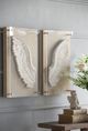 A & B Home 2-Piece White Washed Wood Carved Wing Wall Art-4