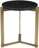 Moe's Home Collection Syd Black Terrazzo End Table with Antique Brass Iron Base-0