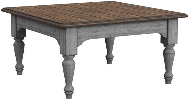 Flexsteel® Plymouth Medium Brown Coffee Table Distressed Graywash Base-0