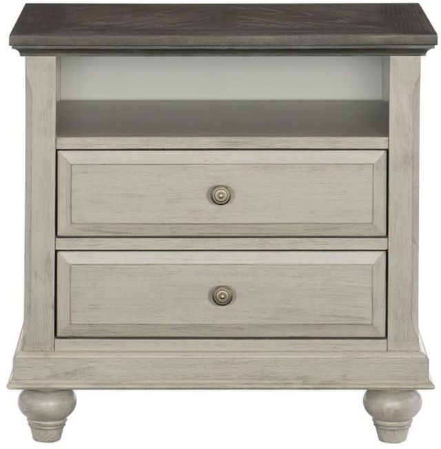 Mazin Furniture Mossbrook Light Gray Nightstand-0