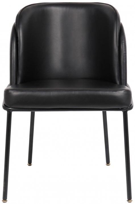 Meridian Furniture Jagger Black/Matte Black Vegan Leather Dining Side Chair-2