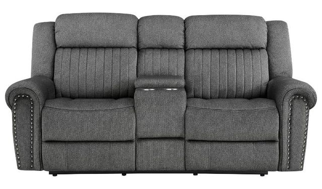 Homelegance® Brennen Charcoal Power Double Reclining Loveseat-2